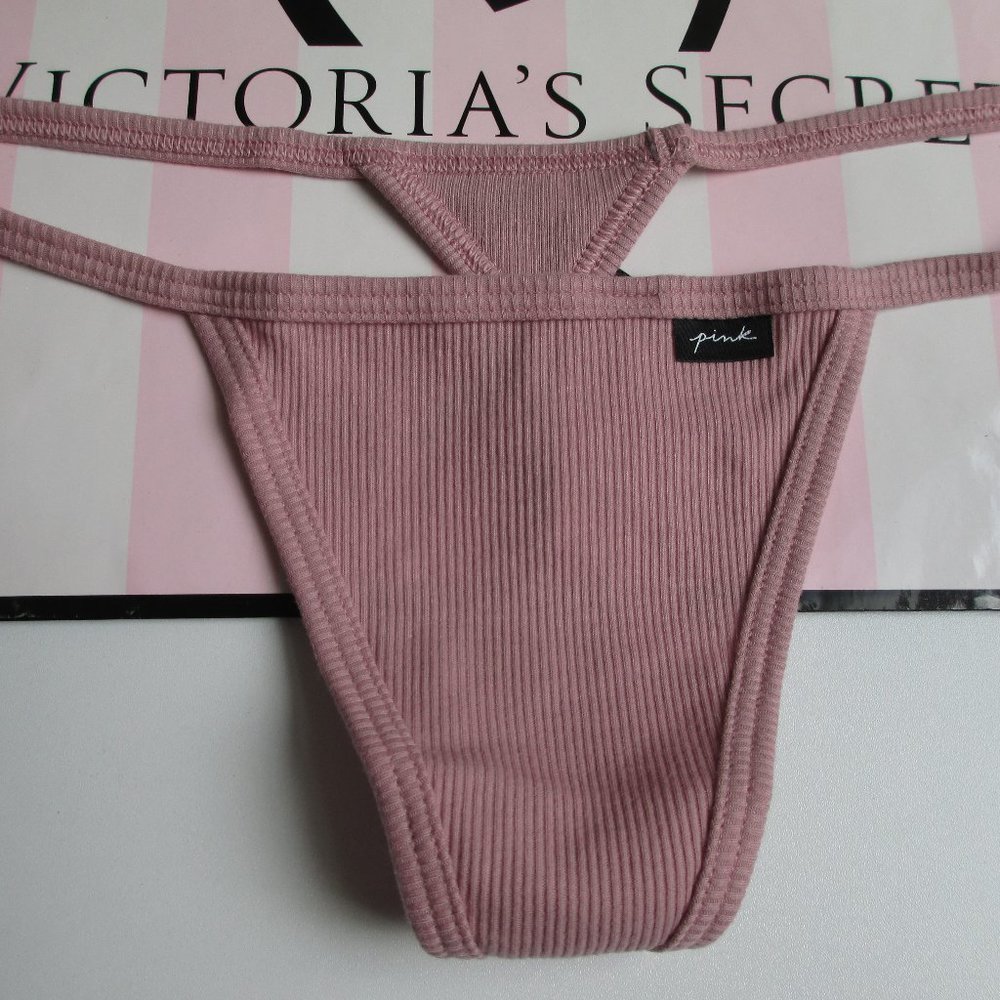 VICTORIA'S SECRET PINK Ribbed Cotton V-String